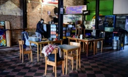 Un restaurant emblématique du quartier touristique de La Boca à Buenos Aires, le 9 juillet 2020