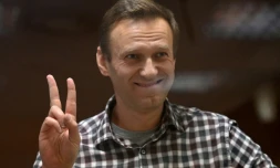 L'opposant russe Alexeï Navalny lors d'une audience au tribunal à Moscou, le 20 février 2021