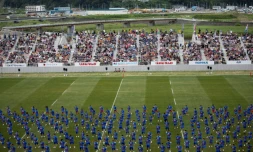 Le stade de Kamaishi, inauguré le 19 août 2018, accueillera le Mondial de rugby
