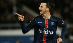 Zlatan Ibrahimovic auteur d'un doublé avec Paris contre Rennes au Parc des Princes, le 29 avril 2016
