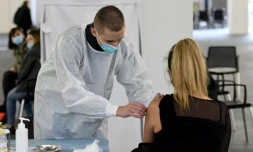 Exemple d'un centre de vaccination contre le Covid-19 en Croatie à Zagreb le 22 octobre 2021.