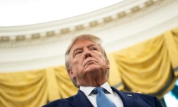 Le président américain Donald Trump lros d'une cérémonie dans le Bureau ovale mardi 8 octobre 2019