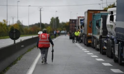 Routiers bloquant la circulation de le 25 septembre à 2017 à Vern-sur-Seiche (Ille-et-Vilaine)