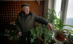 Grygoriï Gladysh, dans son appartement de Kharkiv, en Ukraine, le 27 février 2026