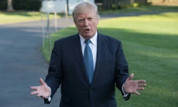 Le président américain Donald Trump s'adresse à la presse à la Maison blanche, à Washington, le 24 septembre 2017 