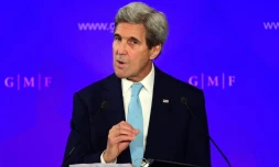 Le secrétaire d'Etat américain John Kerry à Bruxelles, le 4 octobre 2016