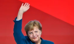 La chancelière allemande Angela Merkel, le 7 décembre 2018 à Hambourg (nord de l'Allemagne)