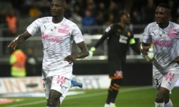 L'attaquant d'Amiens Sehrou Guirassy buteur contre Marseille le 4 octobre 2019 Ă Amiens