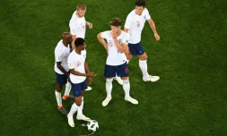 Joueurs anglais lors du match perdu contre la Belgique le 28 juin 2018 à Kaliningrad 