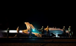 Photo fournie par l'armée américaine montrant les préparatifs des frappes contre les rebelles Houthis au Yémen coordonnées le 3 février 2024 par le Commandement américain pour le Moyen-Orient avec les forces britanniques et une coalition internationale 