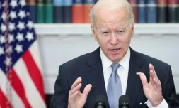 Le président américain Joe Biden  à la Maison Blanche à Washington, le 21 avril 2022