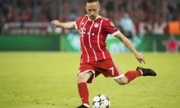Le milieu de terrain offensif du Bayern Franck Ribéry lors de la demi-finale aller de Ligue des champions contre le Real Madrid, le 25 avril 2018 à Munich
