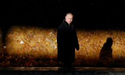 Le président russe Vladimir Poutine lors d'une cérémonie à Volgograd le 2 février 2018 pour le 75e anniversaire de la bataille de Stalingrad