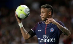 La nouvelle recrue du PSG, l'attaquant star brésilien Neymar, lors du match face à Toulouse au Parc des Princes, le 20 août 2017