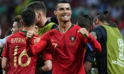 L'attaquant vedette du Portugal Cristiano Ronaldo auteur d'un doublé contre l'Espagne, le 15 juin 2018 à Sotchi

