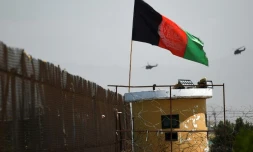 Des hélicoptÚres militaires américains au dessus de Kaboul, le 19 août 2019