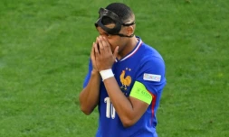 L'attaquant français Kylian Mbappé lors du match du groupe D de l'Euro-2024 contre la Pologne, à Dortmund, le 25 juin 2024