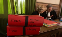 Des magistrats lors du procès en appel de la mère de Fiona et de son ex-comapgnon après la mort de la fillette, au Puy-en-Velay (Haute-Loire), le 10 octobre 2017