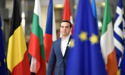 Le Premier ministre grec Alexis Tsipras à Bruxelles, le 22 mars 2018