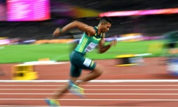 Le Sud-Africain Wayde Van Niekerk lors de la finale du 400 m des Mondiaux, le 8 août 2017 à Londres