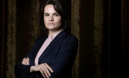 La cheffe de l'opposition bélarusse en exil Svetlana Tikhanovskaïa le 17 septembre 2021 à Paris