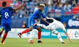 Le défenseur Presnel Kimpembe avec les Bleuets contre l'Islande, le 6 septembre 2016 à Caen