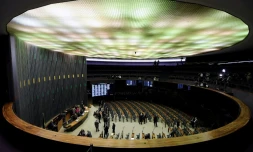 La chambre des députés à Brasilia le 25 octobre 2017, avant un vote sur le fait de renvoyer ou non le président Michel Temer devant un tribunal notamment pour obstruction à la justice.