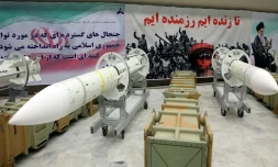 Des missiles Sayyad-3 exposés dans un endroit non précisé en Iran, dans une photo diffusée par le ministère de la Défense irianien le 22 juillet 2017