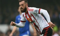 Steven Fletcher avec Sunderland, le 1er novembre 2015, Ă Liverpool