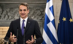 Le Premier ministre grec Kyriakos Mitsotakis, le 10 novembre 2023 Ă AthĂšnes