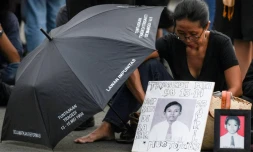 Veillée en face du palais présidentiel à Jakarta, le 17 mai 2018