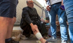 Le père Gabriel Romanelli, blessé lors d'une frappe israélienne sur l'église de la Saint-Famille à Gaza, le 17 juillet 2025