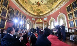 Un membre de l'Assemblée constituante controversée, Diosdado Cabello (C), s'exprime lors de l'inauguration de cette chambre, le 4 août 2017 à Caracas