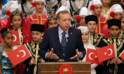 Le président turc Recep Tayyip Erdogan lors d'un discours à Ankara, le 20 avril 2017