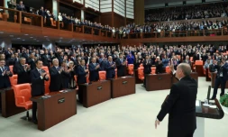 Le président turc Recep Tayyip Erdogan prête serment au Parlement à Ankara, le 9 juillet 2018. Photo fournie par la présidence turque.