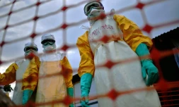 Des personnels de Médecins Sans Frontières en Sierra Leone le 14 août 2014