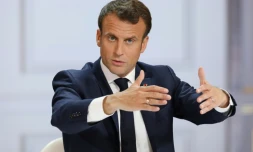 Emmanuel Macron? pendant sa conférence de presse, à Paris, le 25 avril 2019