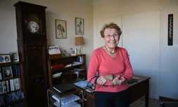 Dr Micheline Foucry, exerçant toujopurs la médecine à l'âge de 87 ans, le 10 mars 2017 à Muron 