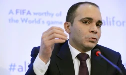 Le Prince Ali bin al Hussein en conférence de presse, le 11 février 2016 à GenÚve