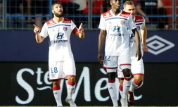 Le milieu de terrain de Lyon Nabil Fekir buteur lors du déplacement à Caen le15 septembre 2018
