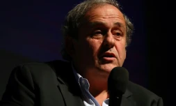 Michel Platini lors d'une conférence le 22 novembre 2019 au Théâtre National de Nice (France)