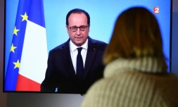 François Hollande annonce sur France 2 qu'il renonce à briguer un second mandat présidentiel, le 1er décembre 2016 à Paris