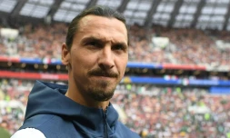 Le Suédois Zlatan Ibrahimovic à Moscou lors du Mondial le 17 juin 2018