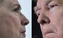 Dans "What happened", à paraître le 12 septembre aux Etats-Unis, Hillary Clinton (g) raconte de l'intérieur son échec de la campagne présidentielle américaine face à Donald Trump (d)
