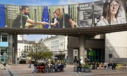 Un bâtiment du Parlement européen, à Bruxelles, le 18 avril 2023