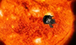 Illustration imaginée par un artiste de la sonde Parker, obtenue auprès de la Nasa Johns Hopkins APL le 6 juillet 2018
