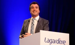 Le PDG du groupe Lagardère Arnaud Lagardère à Paris le 3 mai 2016