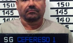 Photo de Joaquin Archivaldo Guzman Loera, alias "El Chapo", prise le 8 janvier 2016 après sa capture, à la suite de son évasion d'une prison mexicaine en juillet 2015