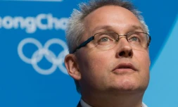 Matthieu Reeb, secrétaire général du TAS en conférence de presse, le 1er février 2018 à Pyeongchang