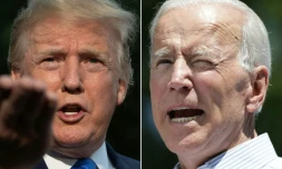 Le président américain Donald Trump et le candidat à la primaire démocrate Joe Biden 